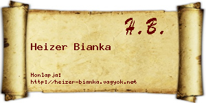 Heizer Bianka névjegykártya